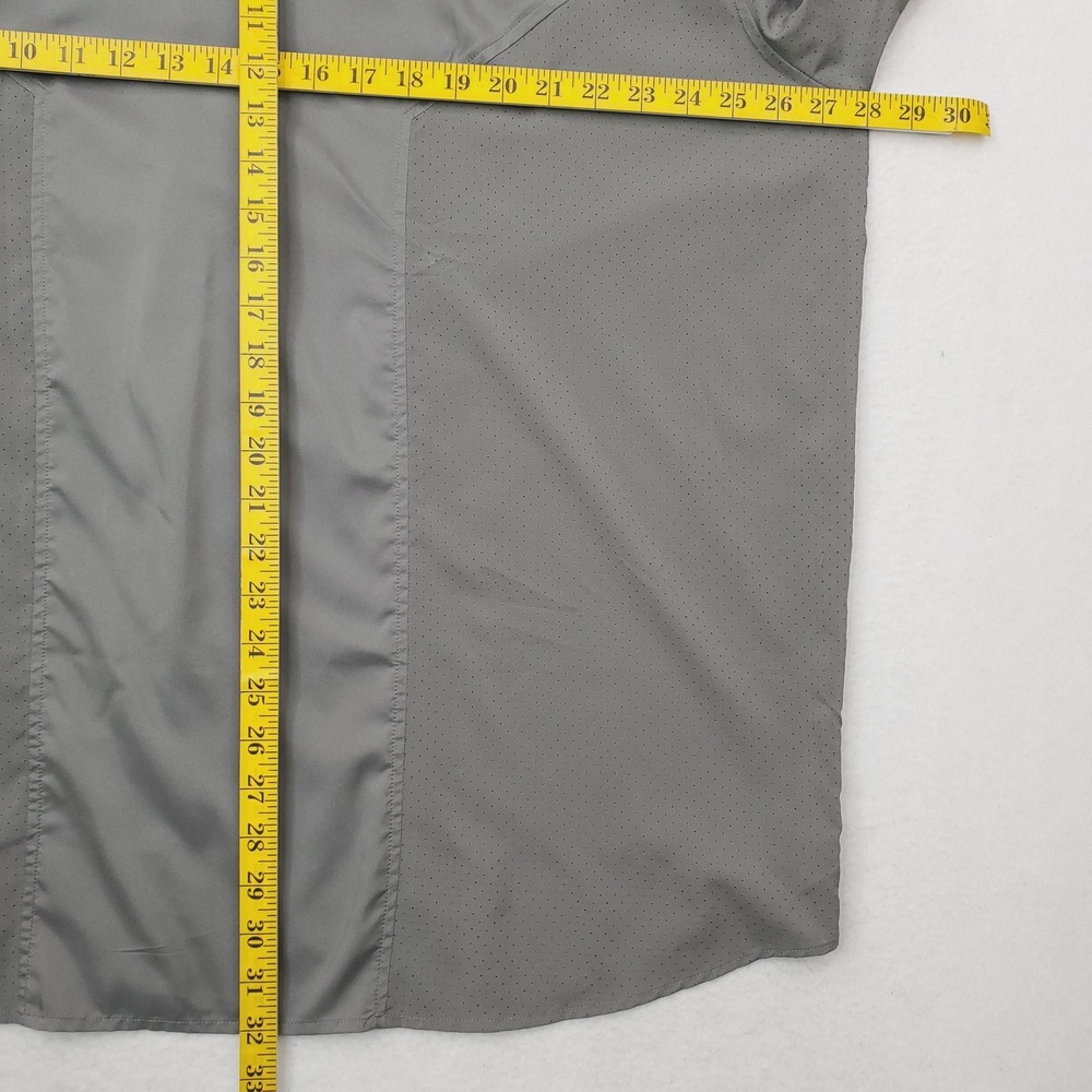 Huk Shirt Mens 2XL Gray Performance Fishing Short Sleeve Button Front Vented - Picture 5 of 6